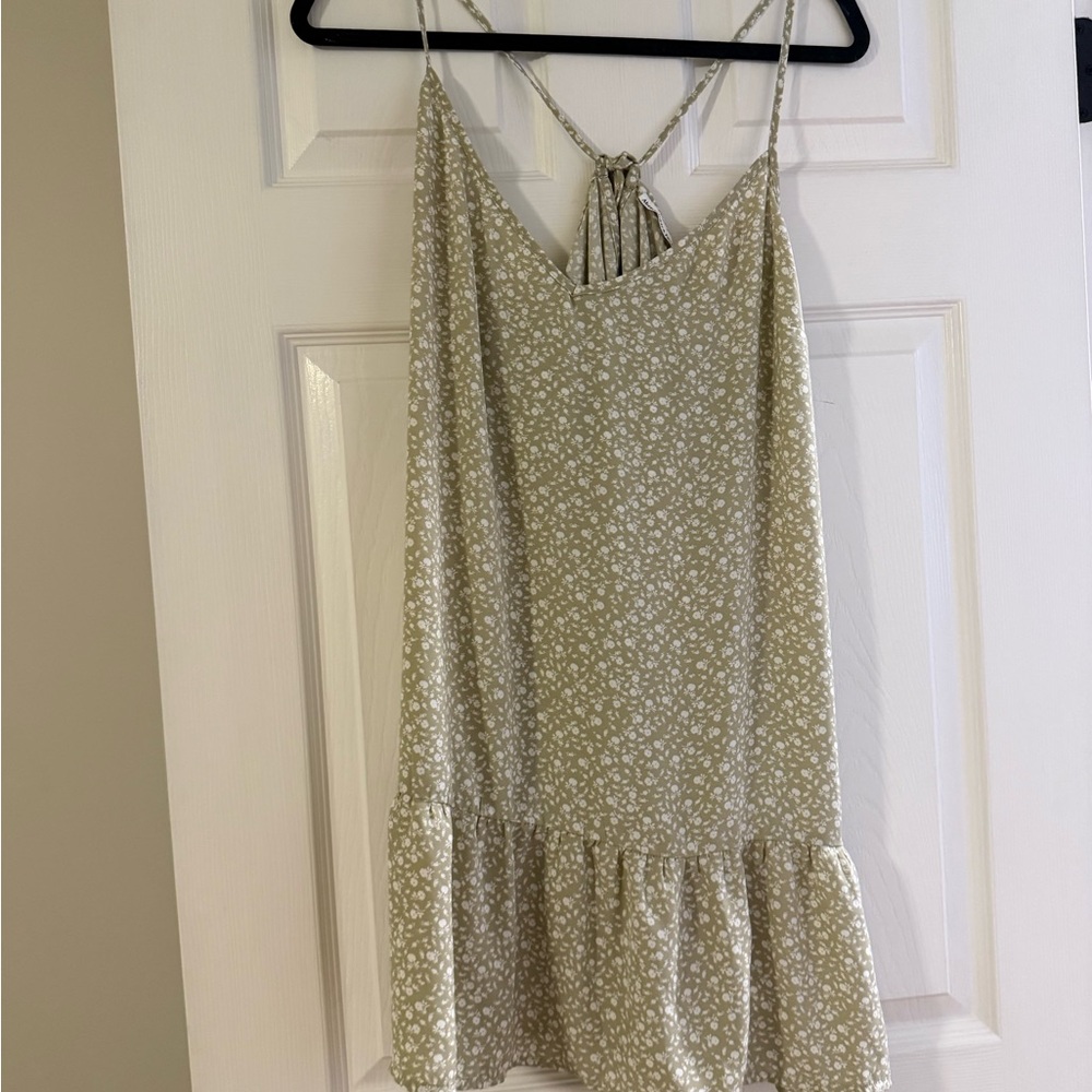 Abercrombie & Fitch Sage Green Floral Slip Dress